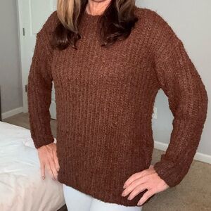 New Zenana Brushed round neck sweater brown